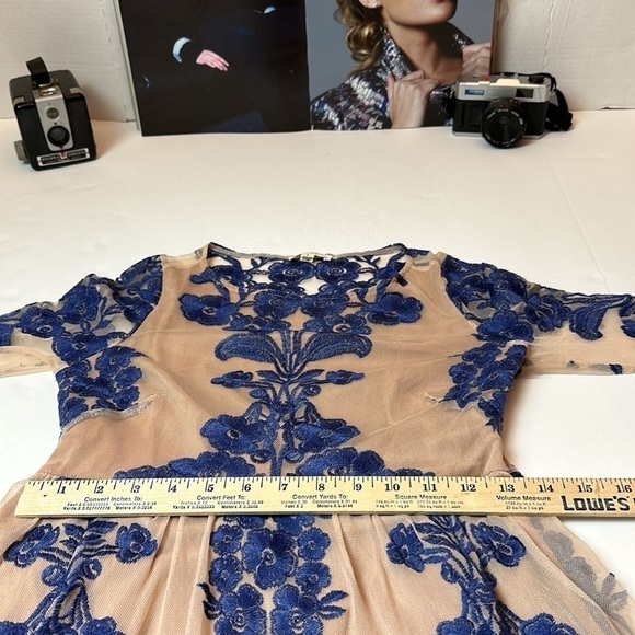 “For Love and Lemons” embroidered floral dress with mesh sheer sleeves - Picture 14 of 15